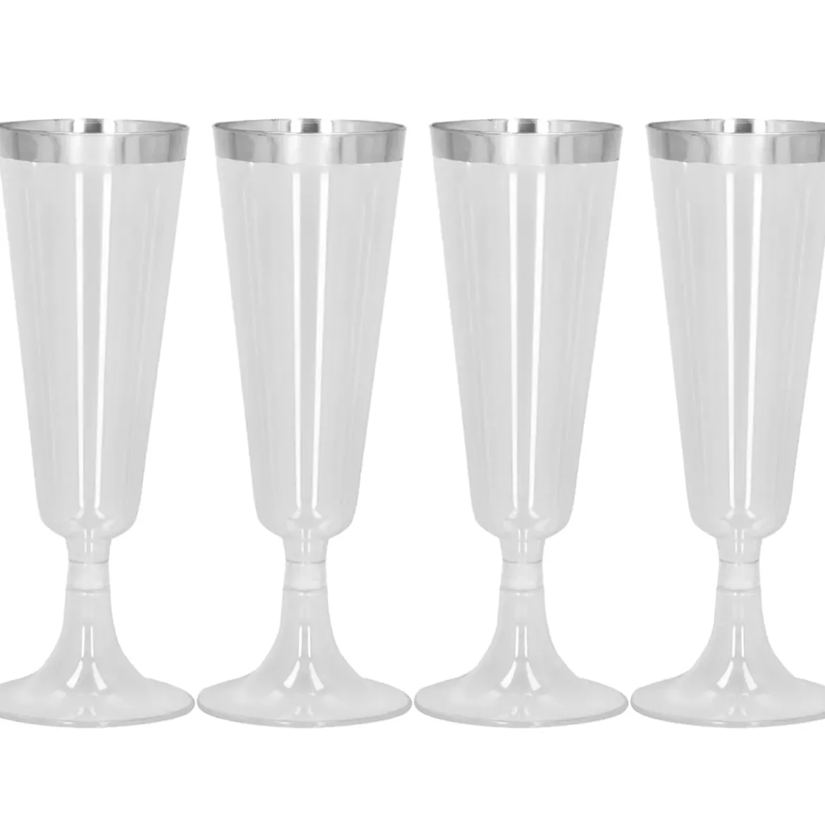 Plastglas, silver 4 st