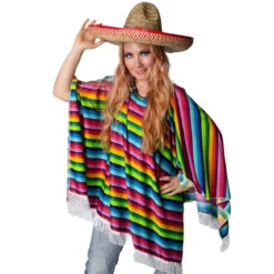 Poncho, flerfärgad