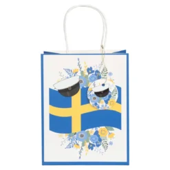 Presentpåse, svenska flaggan 18x32 cm