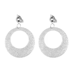 Örhängen, silver glitter 80-tal