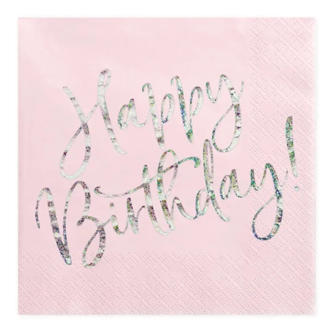 Servetter, happy birthday ljusrosa 20 st