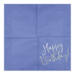 Servetter, happy birthday navy blue 20 st