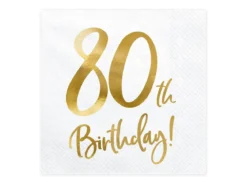 Servetter, happy birthday 80th 20 st