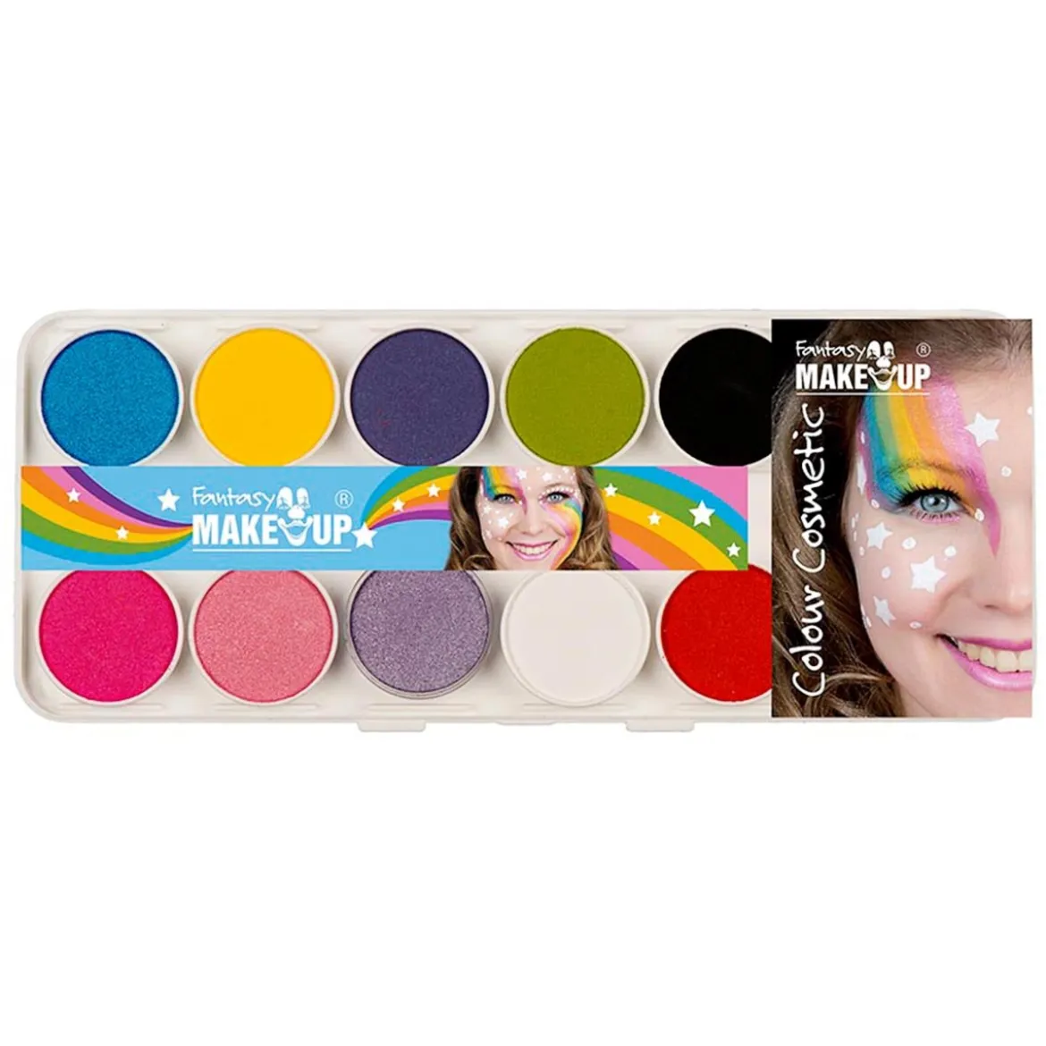 Sminkpalett, 10 färger rainbow