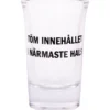 Snapsglas, töm innehållet i närmaste hals