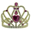 Tiara, guld med cerise hjärta