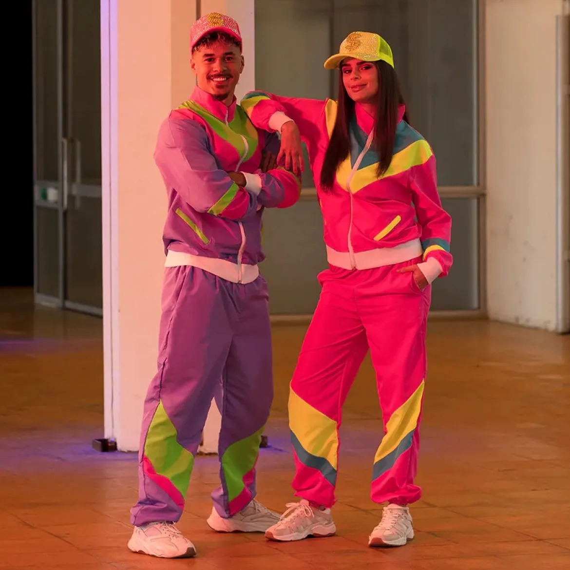 Träningsoverall, neon rosa